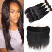 Straight Virgin Hair 4 Bundles With Lace Frontal Closure Human Hair Straight Full Lace Frontal Closure Ear To Ear With Baby Hair