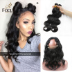 Pre Plucked 360 Lace Frontal With Bundles 8A Malaysian Virgin Hair Body Wave 3 Pieces With 360 Lace Frontal Closure With Baby Hair