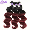 Ombre Brazilian Hair 3 Bundles Brazilian Body Wave 1BBurgundy 99j Brazilian Virgin Hair Ombre Hair Extensions Ombre Human Hair