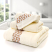 Silk cotton twist towel towel towel towel three-piece cotton turban soft absorbent space grid series brown