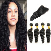 Malaysian Loose Wave 4 Bundles With Closure Hair Bundles With 1pc 4x4 inch Lace Closure Malaysian Virgin Hair With Closure