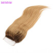 Iwona 100 Brazilian Virgin Remy Hair Straight Closure Dark Root Ombre Blonde Human Hair