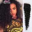 8A Brazilian Kinky Curly Closure 4X4 Free Middle 3 Part Closure Afro Kinky Curly Virgin Human Hair Lace Closure Bleached Knots