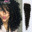 Brazilian Kinky Curly Lace Closure MiddleFree Part Human Hair Closure YYONG Hair 44 Swiss Lace Brazilian Curly Closure