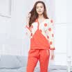 Hacai HACAI Ms leisure bat batches of cotton&cotton pajamas large dot printing can be relaxed outside the home clothing set orange 15580 S