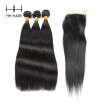 Malaysian Virgin Hair Bundles With Closure Malaysian Straight Hair 3 Bundles with Closure