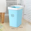 Love heart still pressure plastic garbage bin household round paper baskets simple fashion plastic health barrels 10 liters sky blue 2 only installed
