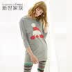 Miyuki family pajamas women cotton cartoon home service XB57034 flower gray L