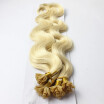 100 Brazilian Virgin Remy Hair Platinum Blonde Body Wavy Micro Bead Loop Ring Hair Extensions 1gs