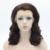 Iwona Synthetic Hair Lace Front Shoulder Length Wavy Dark Auburn Wig