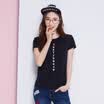 Semir T-shirt short-sleeved T-shirt female summer simple round neck letters printed comfortable straight 12216000352 bleached L