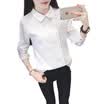 Longyue Women&39s College Wind Dolls Shirt Shirt Tops Embroidery Wild Corduroy Bottom Shirt LWCC172302 White M