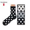 TOLORINIE business men socks combed cotton black&white small round point cotton socks four seasons men socks in the tube socks 3 double K7113M0011