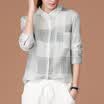 CITYPLUS Casual plaid Lapel Collar woman Shirt