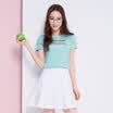Semir T-shirt short-sleeved T-shirt female Slim Korean summer ladies round neck compassion 12216000355 pink green XL