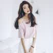 VIVAHEART Sweet Loose Tank Top T-Shirt Bamboo Cotton Short Sleeve Round Collar Student VWQZ173432 Purple Powder