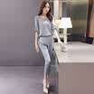 A pond morning 2017 temperament pants female autumn nine pants sexy fashion casual suit 036919A11M gray M