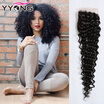 8A Virgin Brazilian Kinky Curly Closure 100 Human Hair Lace Closure 4X4 YYONG Hair Products Natural Color 1B Free Shipping