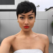 Sexy Women Short Black Pixie Cut Wigs Human Black Hair Short Bob Full Lace Wig Lace Front Wig Short None Lace Wig For Women