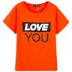 Semir summer girl ladies T-shirt round neck lace embroidery letters were thin 12216000213 orange red M