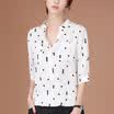 CITYPLUS Mori Art Floral Relaxation Collar Sleeve Shirt Women CWCC171162 White M