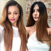 7A Full Lace Ombre Human Hair Wigs Long Silky Straight Glueless Brazilian Virgin Hair Ombre Colour Lace Front Human Hair Wigs