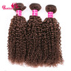 Bettehair 8A Brazilian Virgin Hair Kinky Curly 3 Bundles Light Brown Color 8-28inch