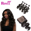 Peruvian Human Hair Body Wave Bundles with Closure Unprocessed Peruvian Body Wave 4Bundeles With Lace Closure Human Hair Weave