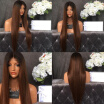 Long Silky Straight Brazilian Virgin Human Hair Ombre Color Full Lace Wigs for Black Women 150 density Glueless Lace Front Wigs