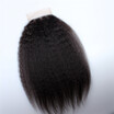 Favor Hair Kinky Straight Brazilian Virgin Human Hair Lace Closures 4x4 Inch Italian Yaki Lace Closures