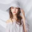 MSEK WMZ170769 hat female Korean version of the big cloth along the sunset hat sun hat beach hat to send wind rope light gray
