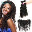 Peruvian Virgin Hair With Closure 3 Bundles Hair With Fashion Lace Frontal Closure Peruvian Deep Wave Virgin Hair With Closure