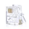 Ampang AMPCOM AMCAT34030 phone crystal head pure copper gilded RJ11 voice telecom quality three claw type 6P4C four core two core telephone line connector 30 bag
