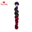 1B Burgundy Ombre Human Hair Indian Loose Wave 1 Bundle Malaysian Ombre Loose Wave Hair Ombre Red Weave Hair Extensions