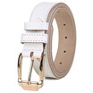 Close lily loving lilies ladies belt European&American fashion flowers woven cowhide buckle belt belt pulley belt 12565 white