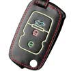 Huashi Geely Key Bag Luminous B-folding three-button black vision Emgrand gl EC7 Borui GC7GX7 Bo Yue leather key bag special car keychain