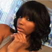 Brazilian hair Short lace front wig with bangs glueless full lace human hair bob wigs for black women