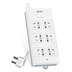 Deli 18264 new national standard 6-bit combination hole 10 meters total control switch socket plug plug board wiring board row plug drag board