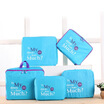 Space excellent goods travel clothing finishing package five - piece trolley case waterproof bag suit blue