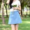 City Plus CITYPLUS Artistic Slim A word skirt student fresh anti-emptied denim short skirt CWQZ174470 light blue M