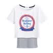 Semir Semir Short Sleeve T-Shirt Summer Lady Print Striped Loose T-Shirt Two-piece Set 12216000006 Dark Blue S