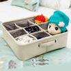 Yidiou EDO cotton&linen underwear storage box underwear socks bra finishing box storage box multi-class classification box TH1196
