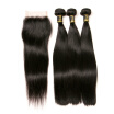 YAVIDA Hair 3 Bundles Malaysian Straight Hair With Closure Free Middle 3 Part Tissage Bresilienne avec Closure Human Hair