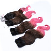 Guanyu 8A Peruvian Human Virgin Hair 4x4 Lace Frontal Closure with 3 Bundles Body wave Color 1B4pink