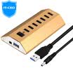 IT-CEO aluminum alloy 7 USB30 splitter high-speed expansion of a drag more than seven interface converter notebook desktop computer HUB hub gold IT-137