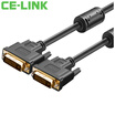 CE-LINK DVI 24 1 digital high-definition signal cable 2 meters gold-plated dual-channel DVI male public video cable computer monitor cable black A1872