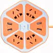 Jishun jishun JSW-6J 18 m 4-bit 5-hole with 4-bit USB smart socket Creative socket fruit outlet lemon socket plug panel row blue