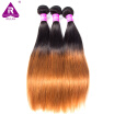 Ombre Brazilian Straight Human Hair Bundles 100gpc Unprocessed Remy Hair Extensions Tow Tone Hair Weaves 1b 30 Tissage Bresilienn