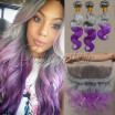 8A New arrival 13x4 Lace Frontal Closure with 3 Bundles Body Wave Brazilian Virgin Human Hair Extensions Color GreyPurple