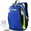 Li Ning LI-NING Men&women Shoulder Multifunction Sports Backpack Badminton racket bag ABSK332-3 Color Blue Send socks